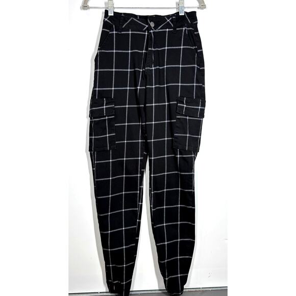 Hot Topic Jogger Cargo Pants Black White Gothic Casual Preppy Women Size XS (PS) - Picture 7 of 10